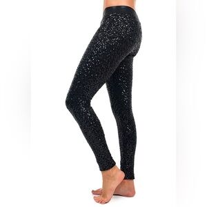 Tipsy Elves Sparkling Black Leggings